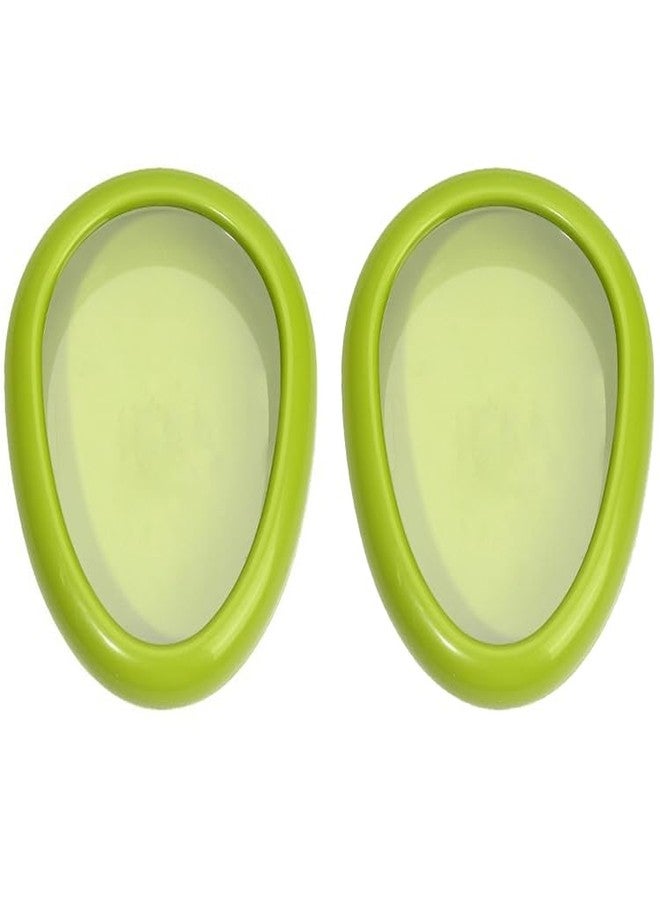 MIXNEX Reusable Avocado & Fruit Saver - 2-Pack Oval Fresh-Keep Containers with Self-Stretch Film Lid, Airtight Fridge Storage for Half Produce, BPA-Free, Dishwasher Safe - Green - Image 1